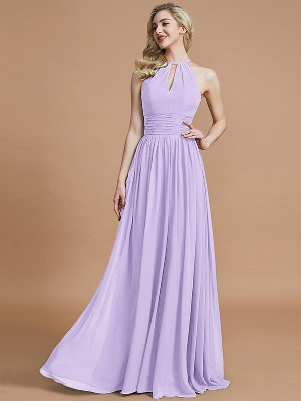 Amazing Chiffon Scoop Sleeveless Bridesmaid Dresses