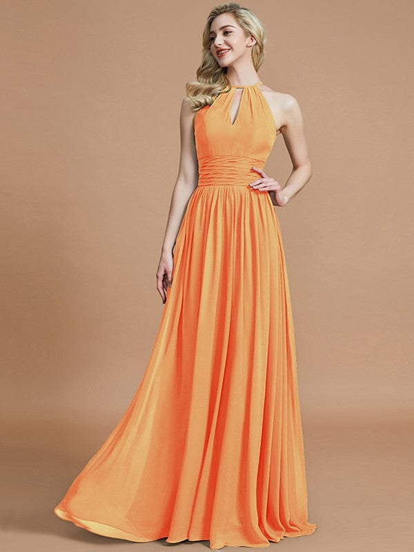 Amazing Chiffon Scoop Sleeveless Bridesmaid Dresses