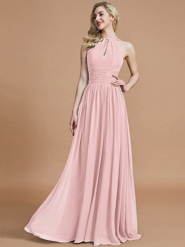 Amazing Chiffon Scoop Sleeveless Bridesmaid Dresses