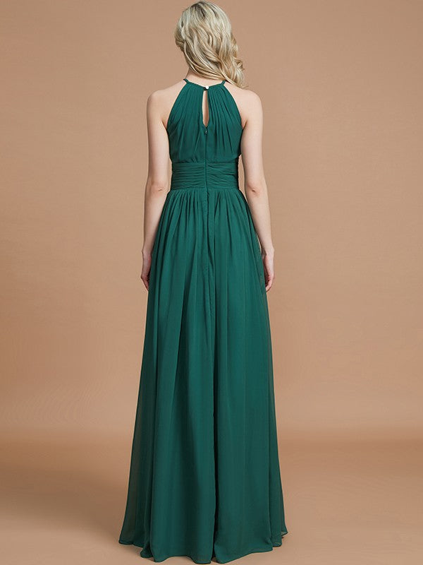 Amazing Chiffon Scoop Sleeveless Bridesmaid Dresses