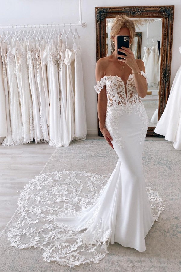 Amazing Lace Wedding Dress Mermaid Off-the-Shoulder