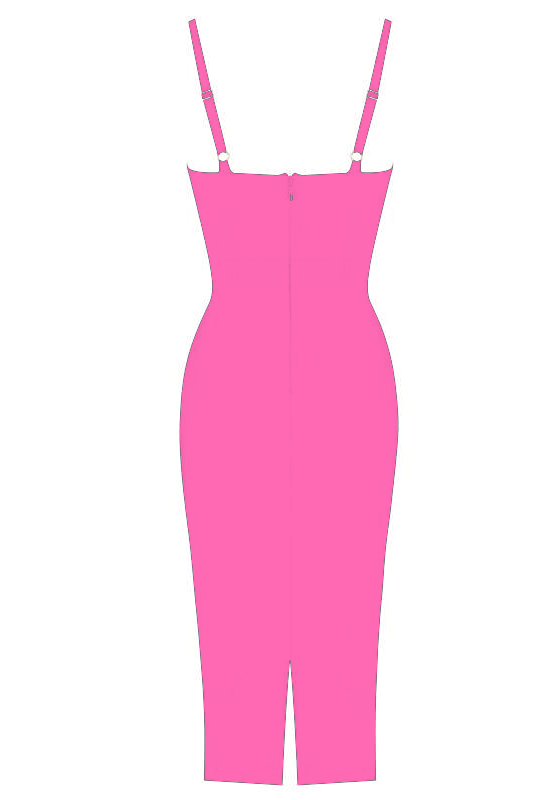 Amber Bandage Dress - Hot Pink - Fashionpara