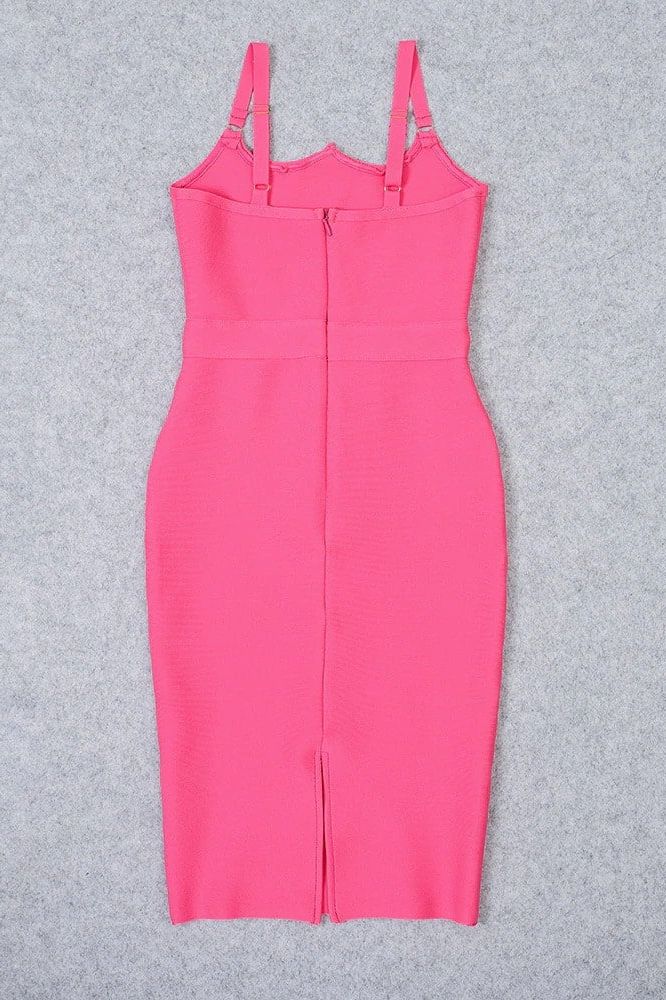 Amber Bandage Dress - Hot Pink - Fashionpara