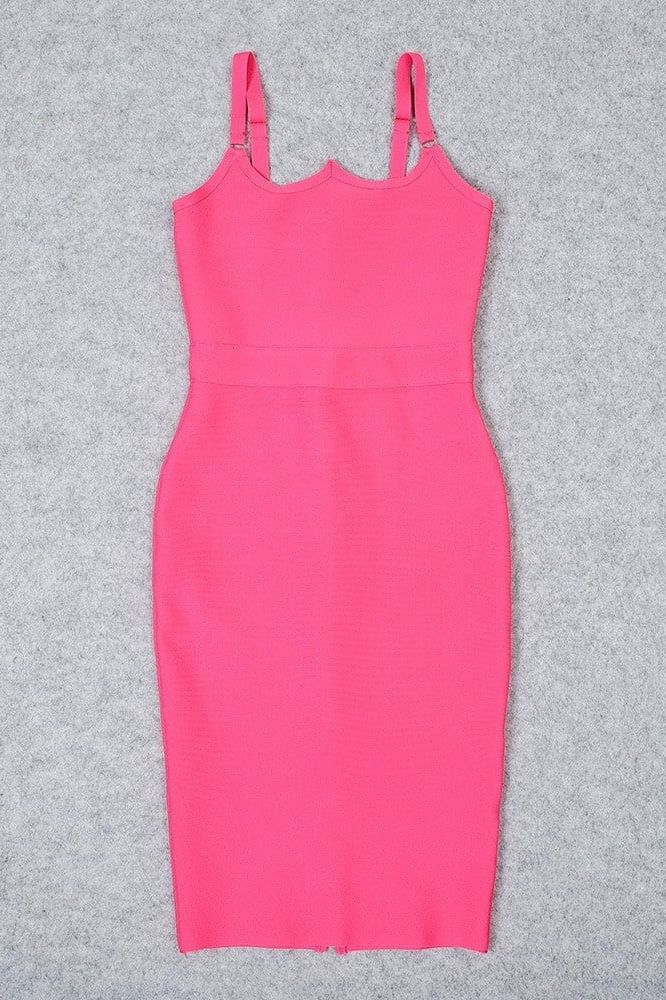 Amber Bandage Dress - Hot Pink - Fashionpara