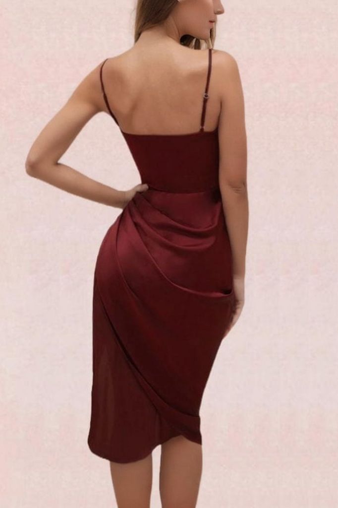 Angela Bodycon Dress - Red Wine - Fashionpara