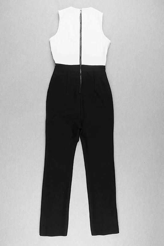 Audrey Bandage Pants Jumpsuit - Classic Black - Fashionpara