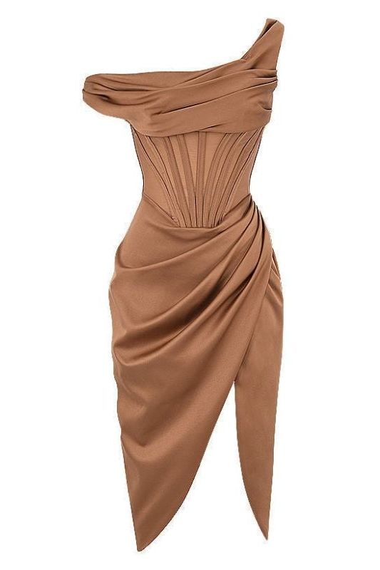 Ava Bodycon Dress - Tan Brown - Fashionpara