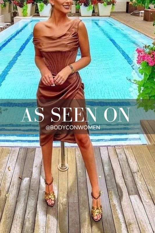 Ava Bodycon Dress - Tan Brown - Fashionpara