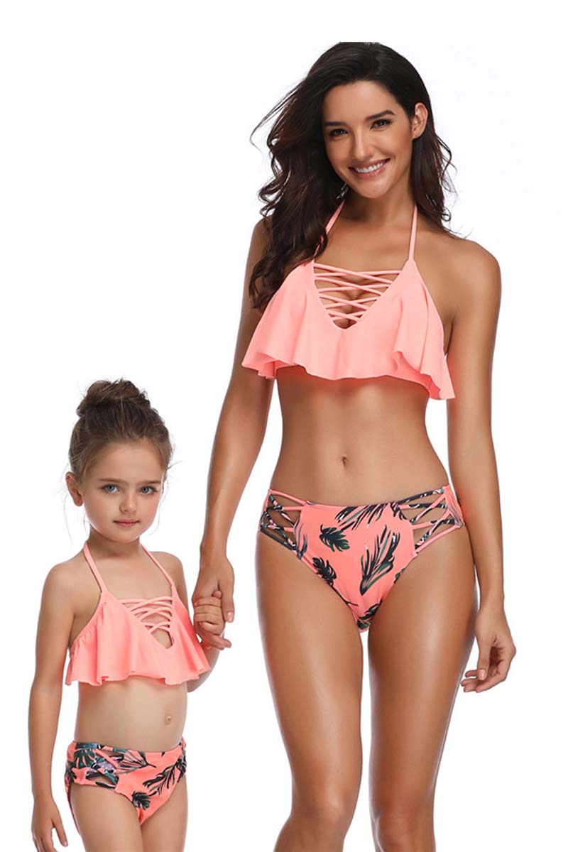 Braided Print Parent-child Two Pieces Swimsuit