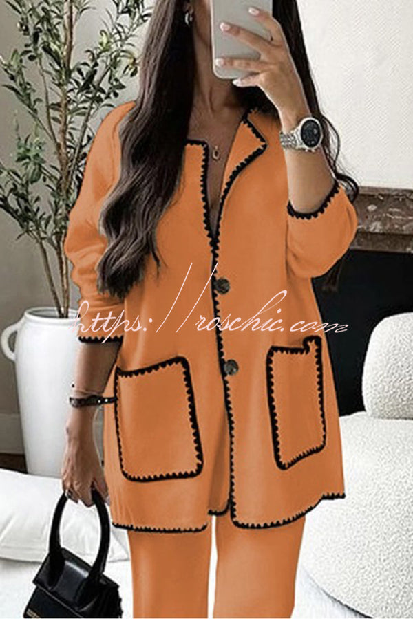 Easy To Style Edge Decorated Pocket Loose Fashion Jacket