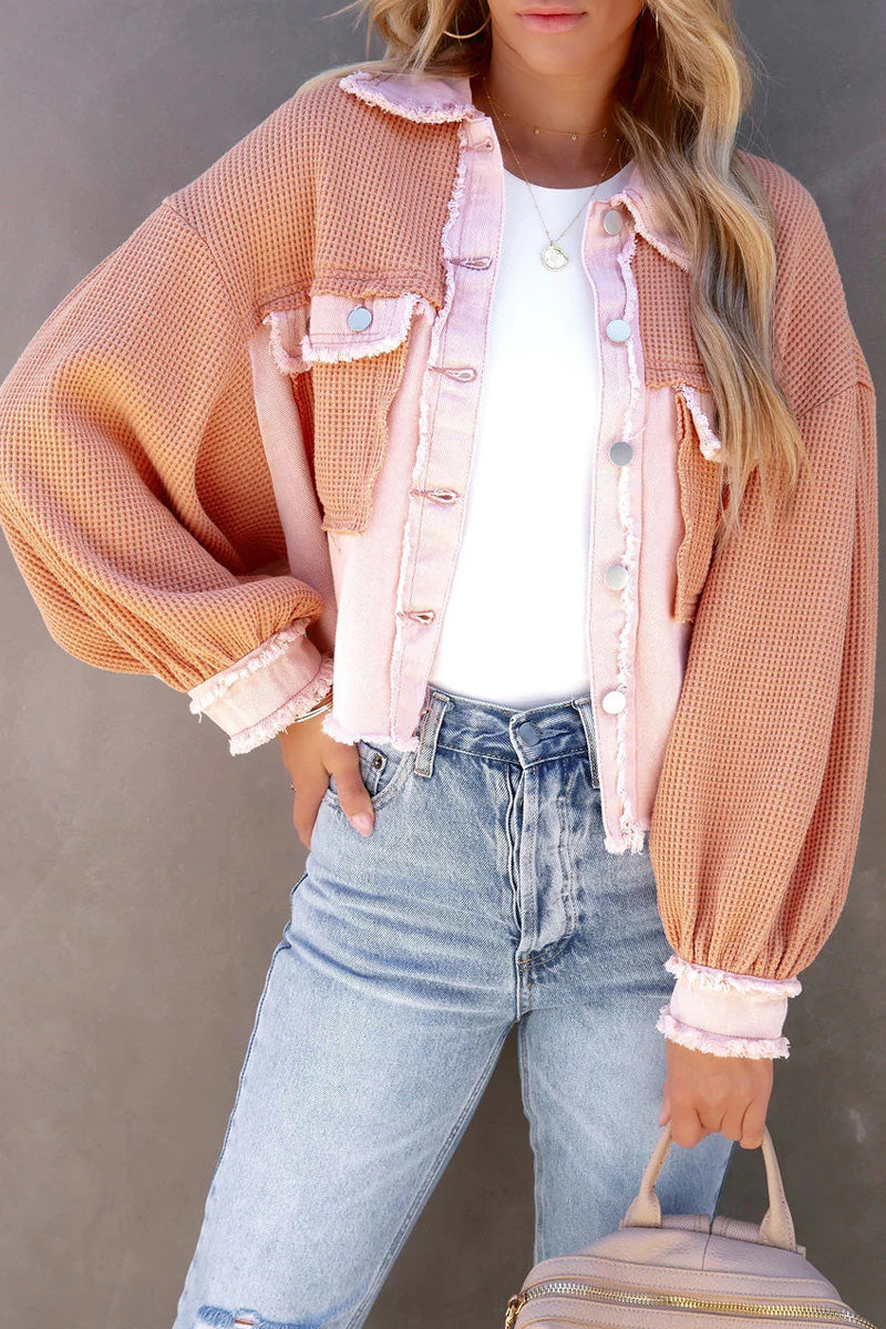 Patchwork Loose Short Jacket