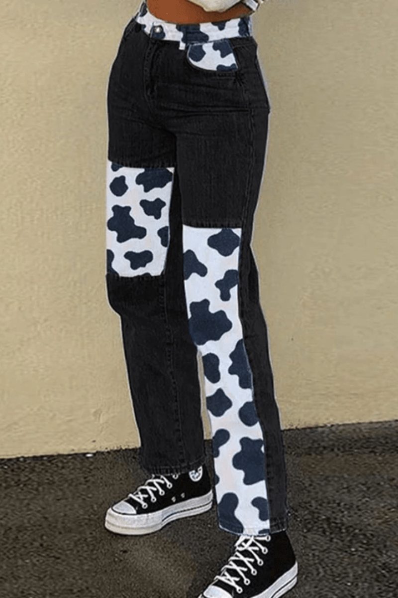 Women's Cow Print Jeans