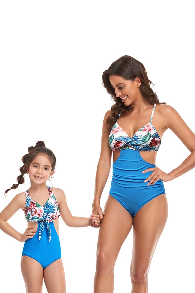 Print Parent-child One Pieces Swimsuit