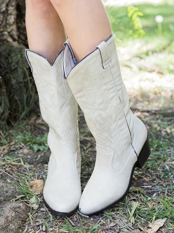 Tribal Embroidery West Cowboy Street Boots