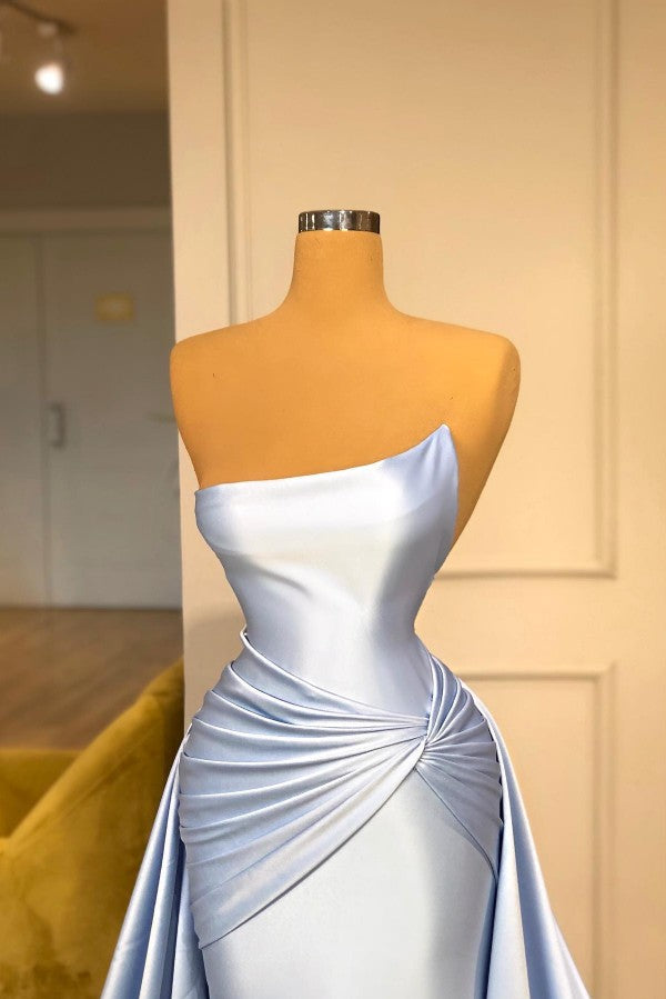 Baby Blue Evening Dress Overskirt Long Mermaid