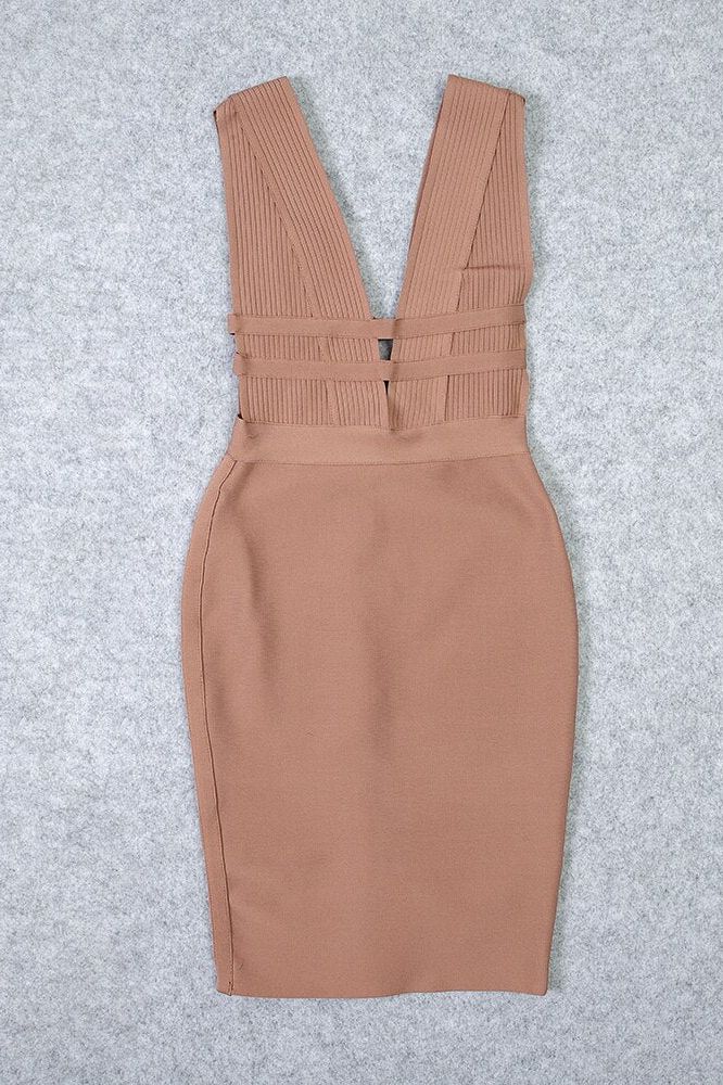 Bay Bandage Dress - Nude - Fashionpara