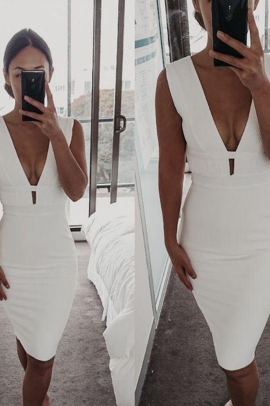 Bay Bandage Dress - Pearl White - Fashionpara