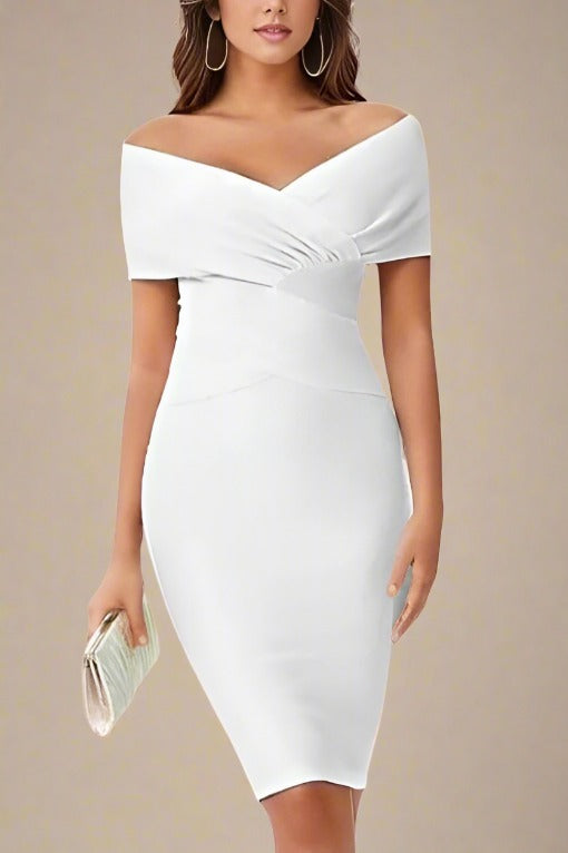 Bea Bandage Dress - Pearl White