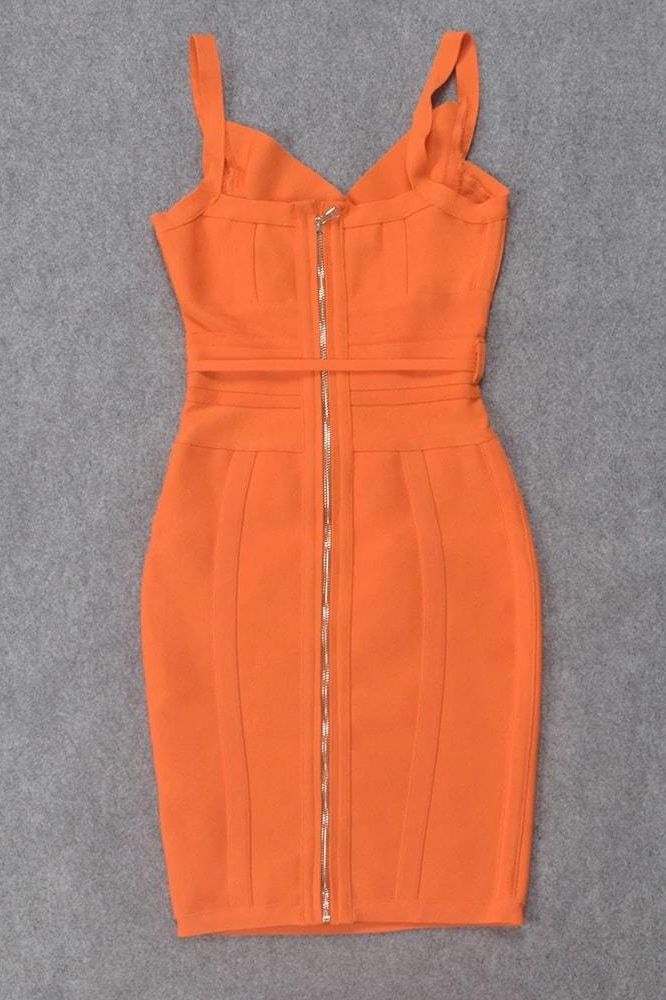 Bek Bandage Dress - Apricot Orange - Fashionpara