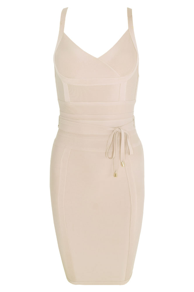 Bek Bandage Dress - Cream - Fashionpara