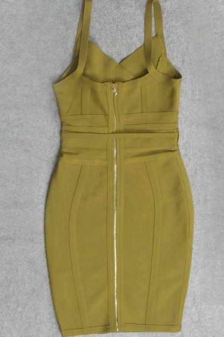 Bek Bandage Dress - Olive Green - Fashionpara