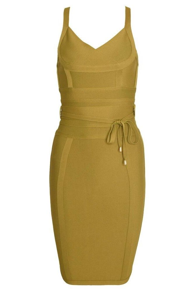 Bek Bandage Dress - Olive Green - Fashionpara