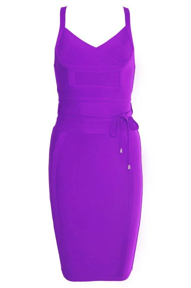 Bek Bandage Dress - Plum Purple - Fashionpara