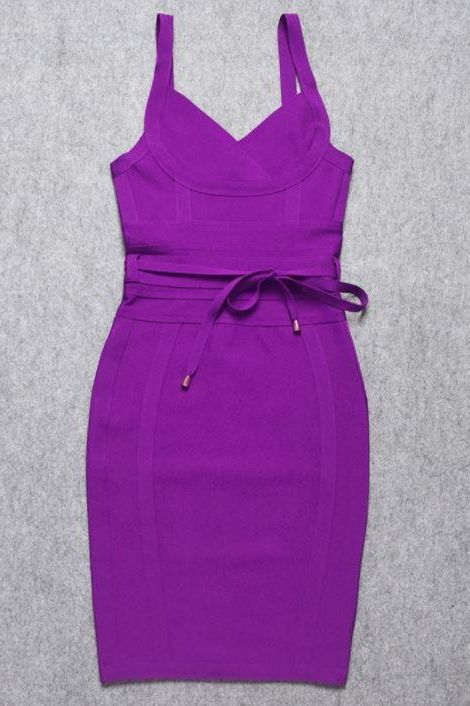 Bek Bandage Dress - Plum Purple - Fashionpara