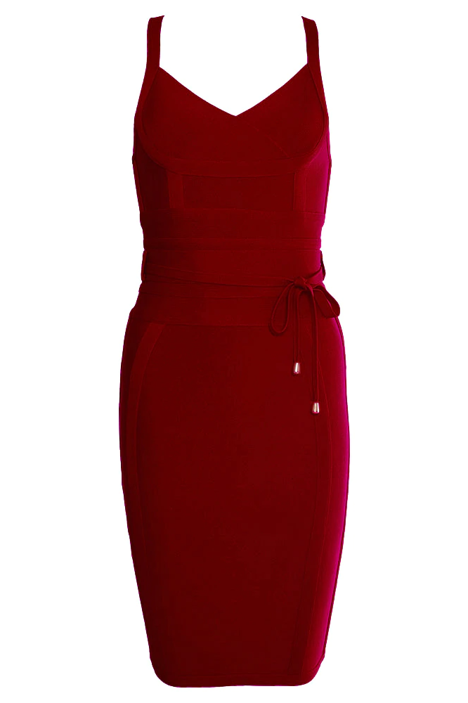 Bek Bandage Dress - Red Wine - Fashionpara