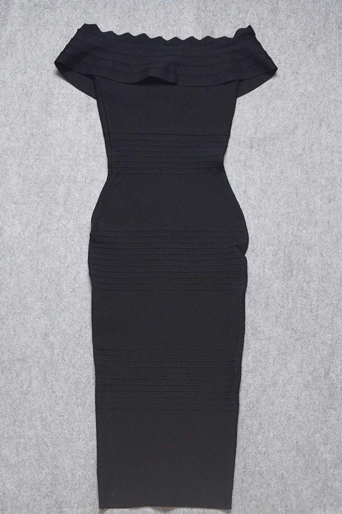 Billie Bandage Midi Dress - Classic Black - Fashionpara