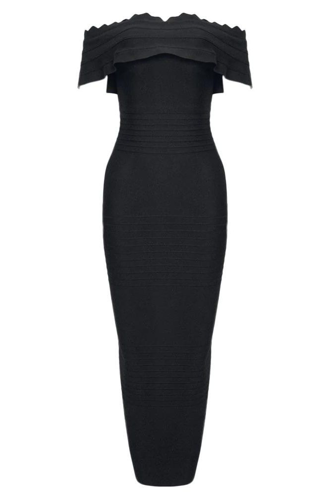 Billie Bandage Midi Dress - Classic Black - Fashionpara