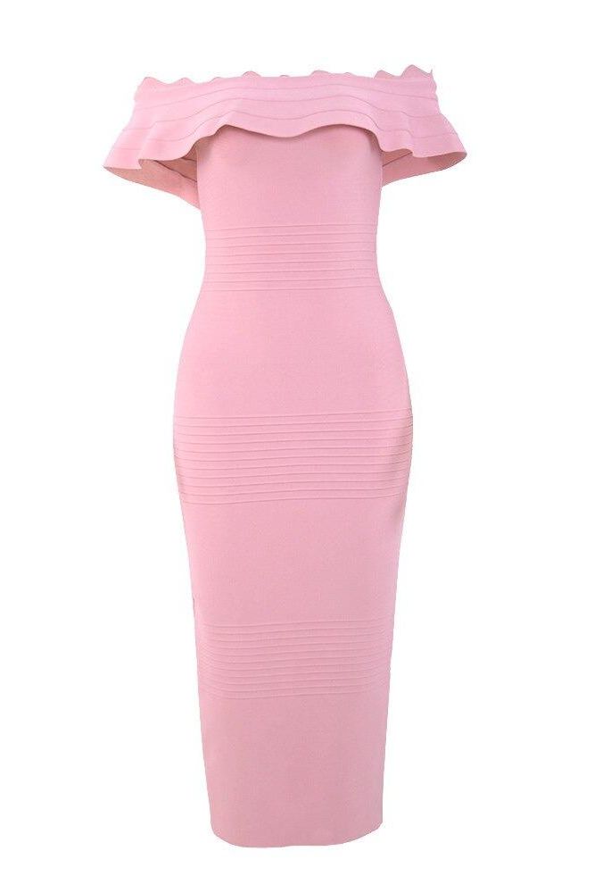 Billie Bandage Midi Dress - Dusty Pink - Fashionpara