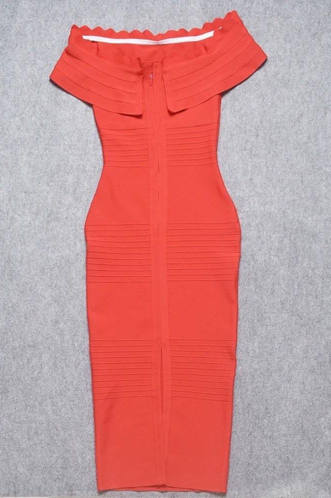 Billie Bandage Midi Dress - Lipstick Red - Fashionpara