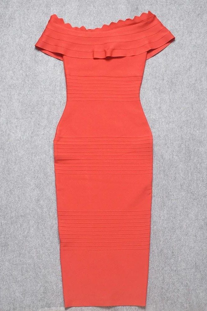 Billie Bandage Midi Dress - Lipstick Red - Fashionpara