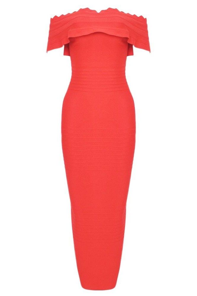 Billie Bandage Midi Dress - Lipstick Red - Fashionpara