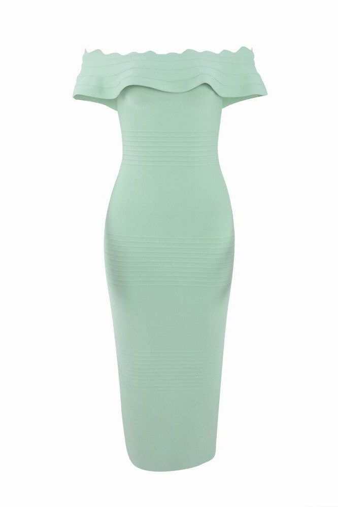 Billie Bandage Midi Dress - Mint Green - Fashionpara