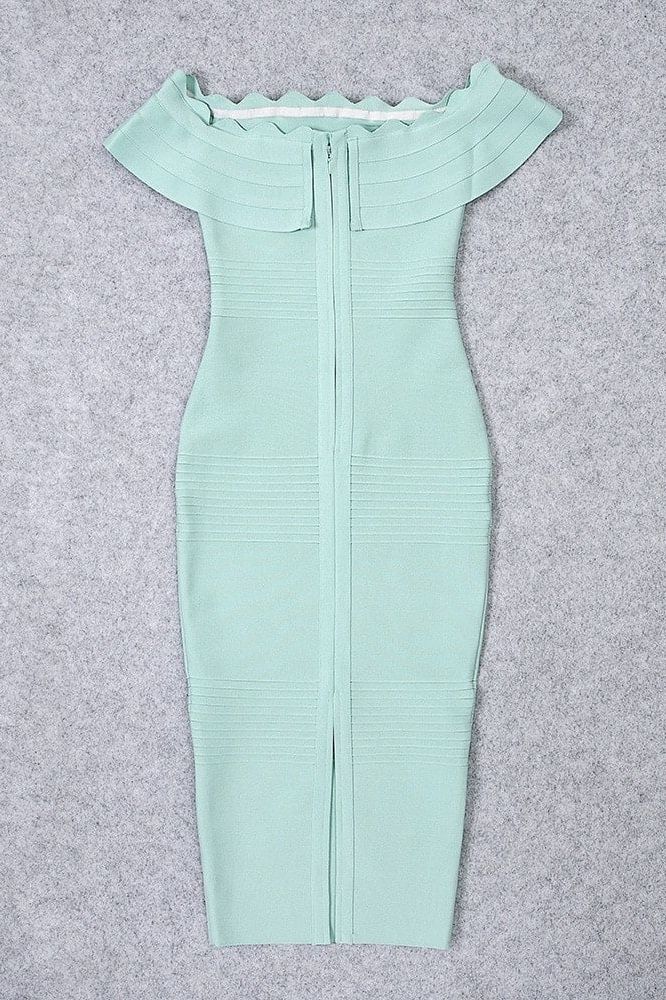 Billie Bandage Midi Dress - Mint Green - Fashionpara