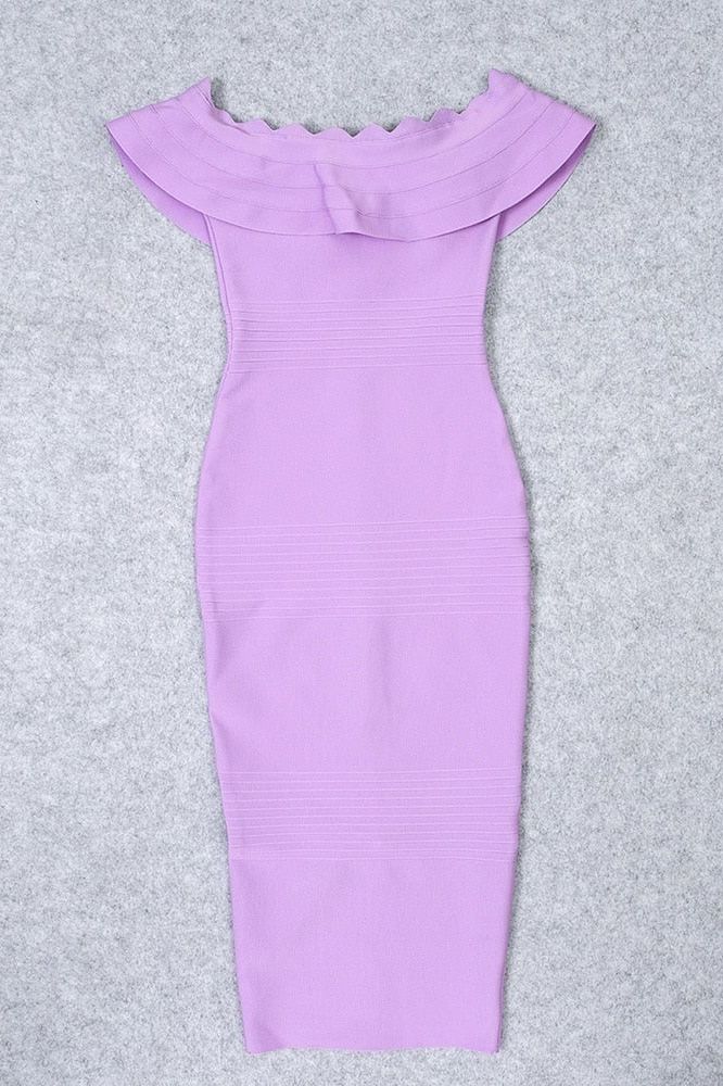 Billie Bandage Midi Dress - Violet Purple - Fashionpara