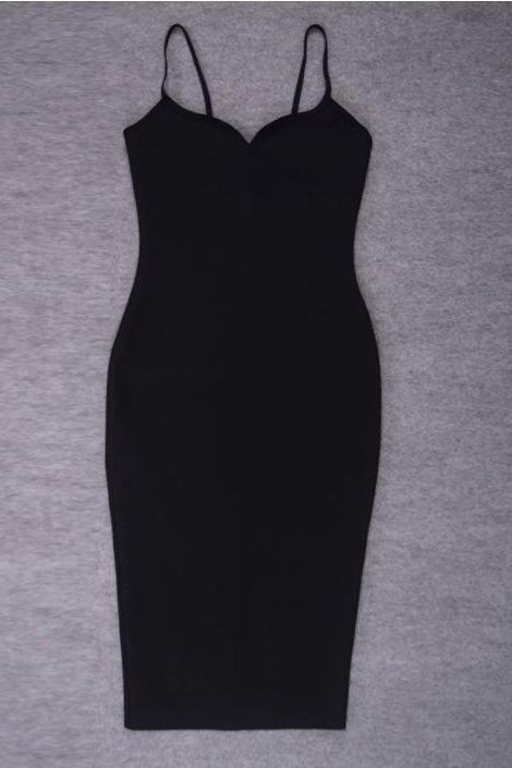 Blanche Bandage Midi Dress - Classic Black - Fashionpara