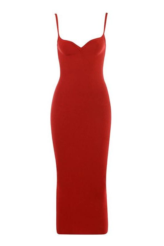 Blanche Bandage Midi Dress - Lipstick Red - Fashionpara