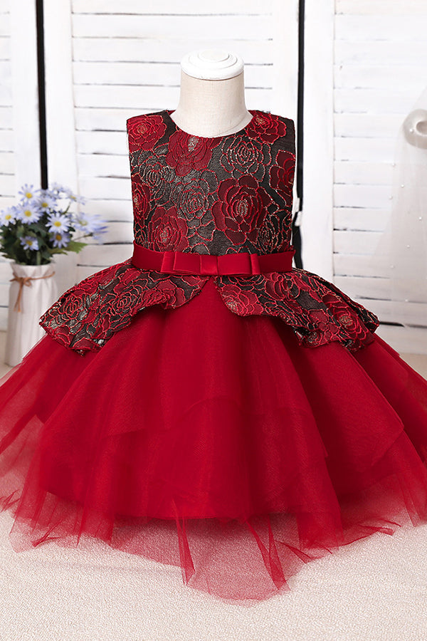 Blue Mix Black Lace Flower Girl Dress - Fashionpara