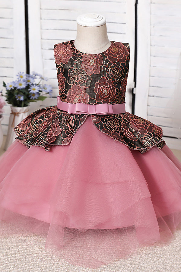 Blue Mix Black Lace Flower Girl Dress - Fashionpara