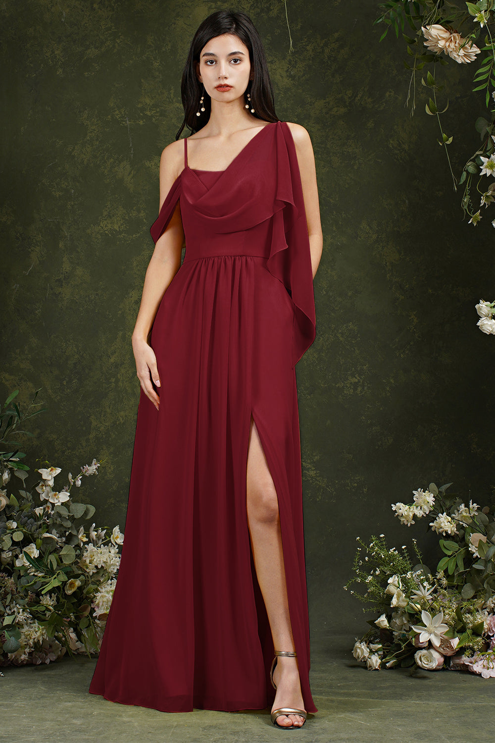 Bridesmaid Dresses Side Split Long Chiffon