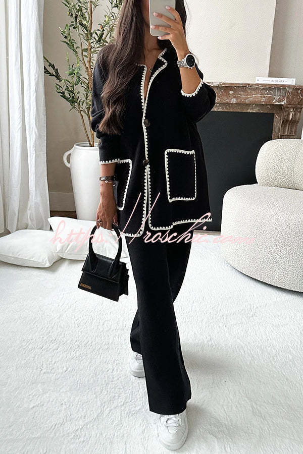 Easy To Style Edge Decorated Pocket Loose Fashion Jacket