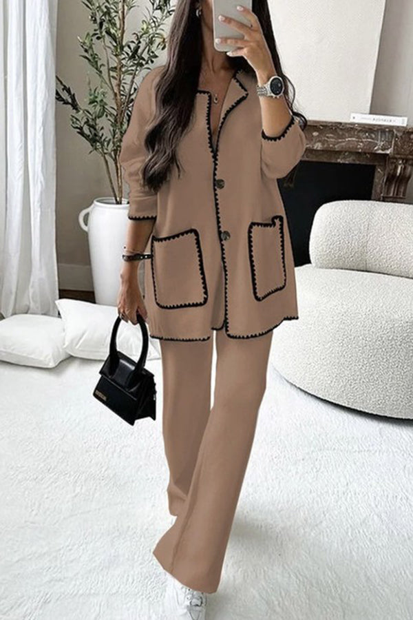 Easy To Style Edge Decorated Pocket Loose Fashion Jacket