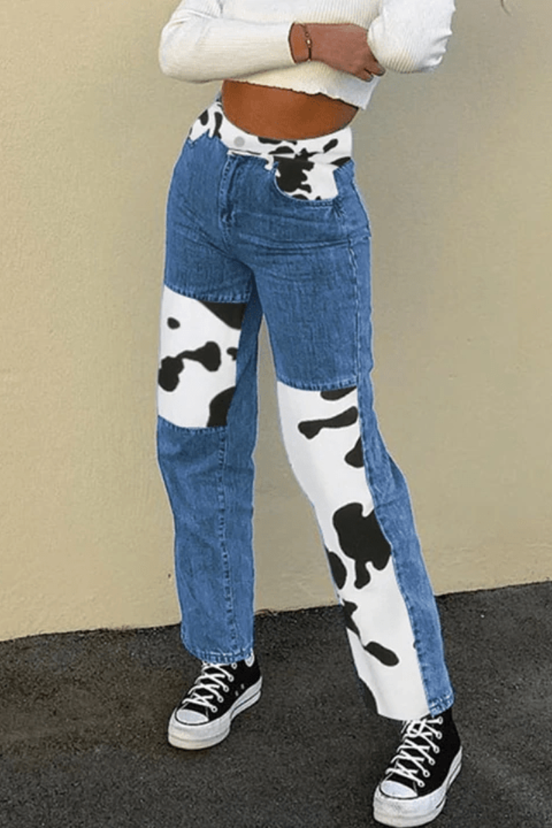 Women's Cow Print Jeans