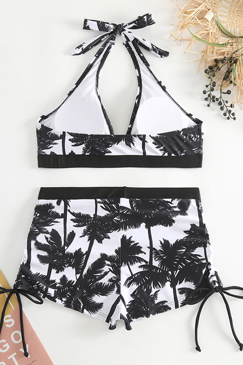 Coconut Print Top Pants Two Piece Swimwear