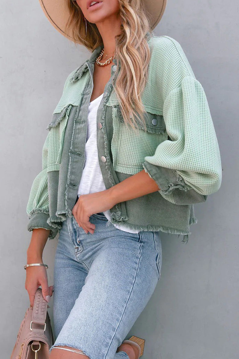 Patchwork Loose Short Jacket