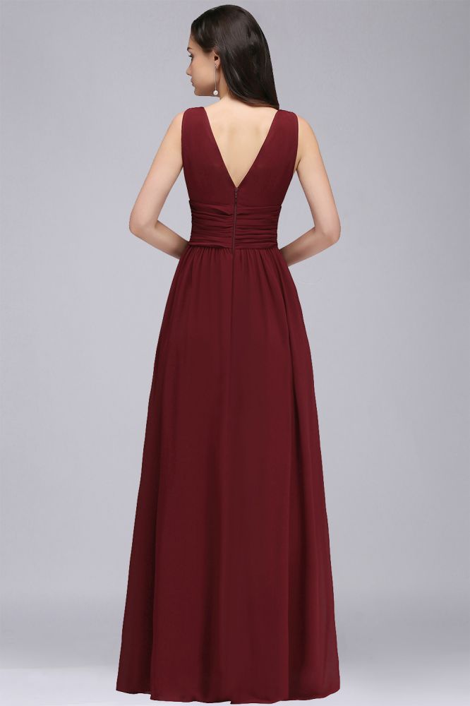 Gorgeous V-Neck Chiffon Floor-Length A-Line Evening Dresses