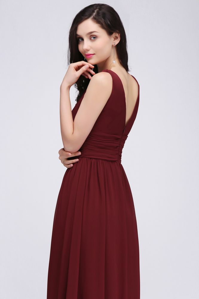 Gorgeous V-Neck Chiffon Floor-Length A-Line Evening Dresses